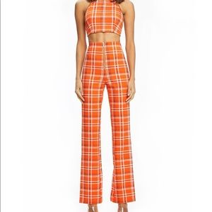 I. AM. GIA orange plaid set